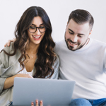 Couple applying for a First State Bank Mortgage home loan.