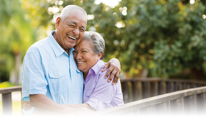 Couple embracing on Porch