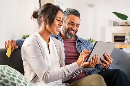 First State Bank account holders checking their credit score.